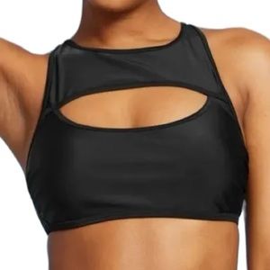NWT black high neck cutout bralette bikini top size xxs
